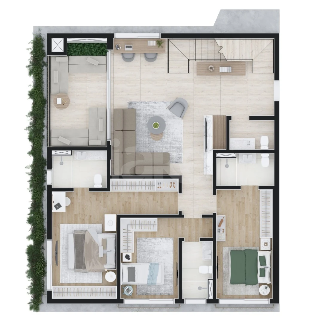 Planta — Cobertura Duplex 254,85 m² · 1º pavimento