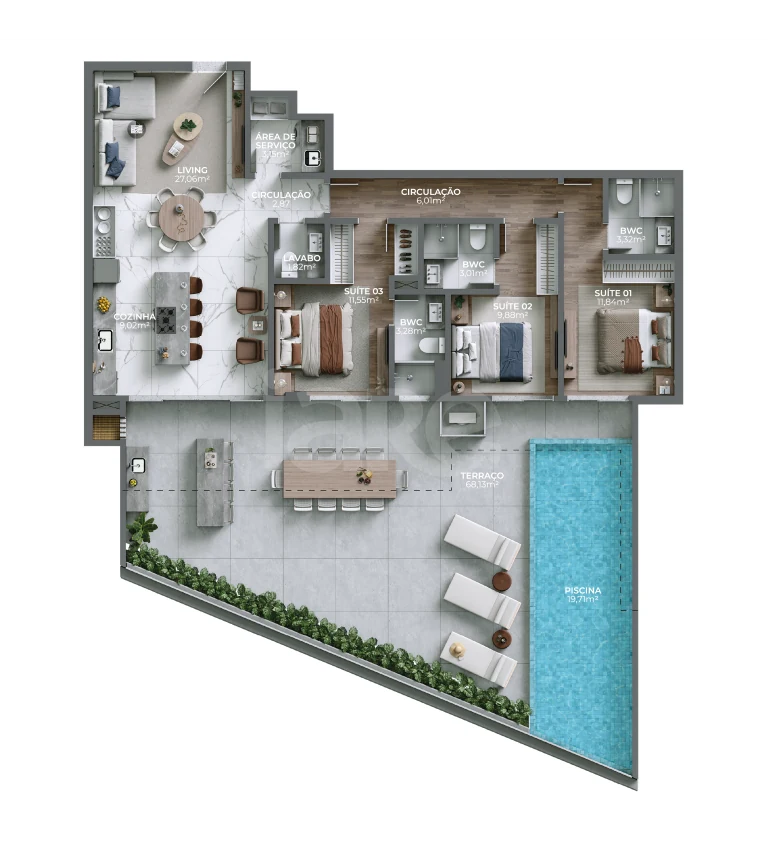 Planta — Garden 196,56 m²
