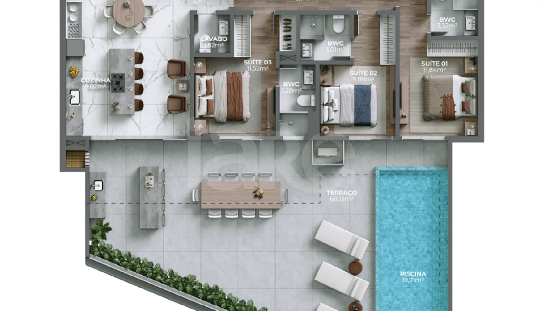 Planta — Garden 196,56 m²