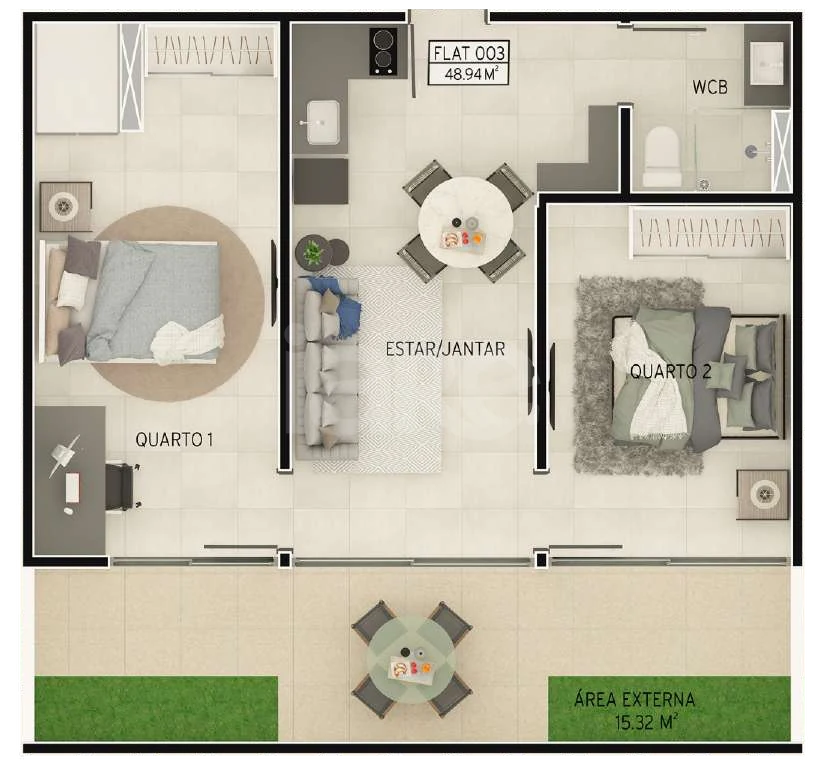 Planta — Garden 64,26 m²
