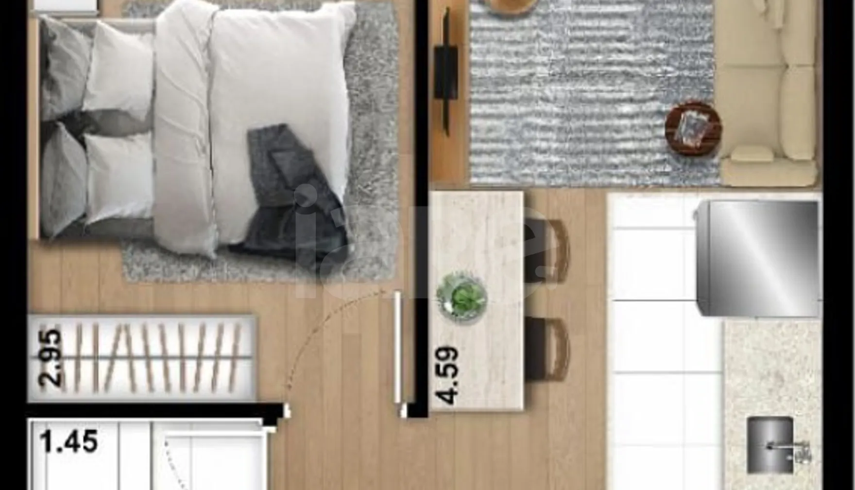 Planta — Apartamento 28,32 m²