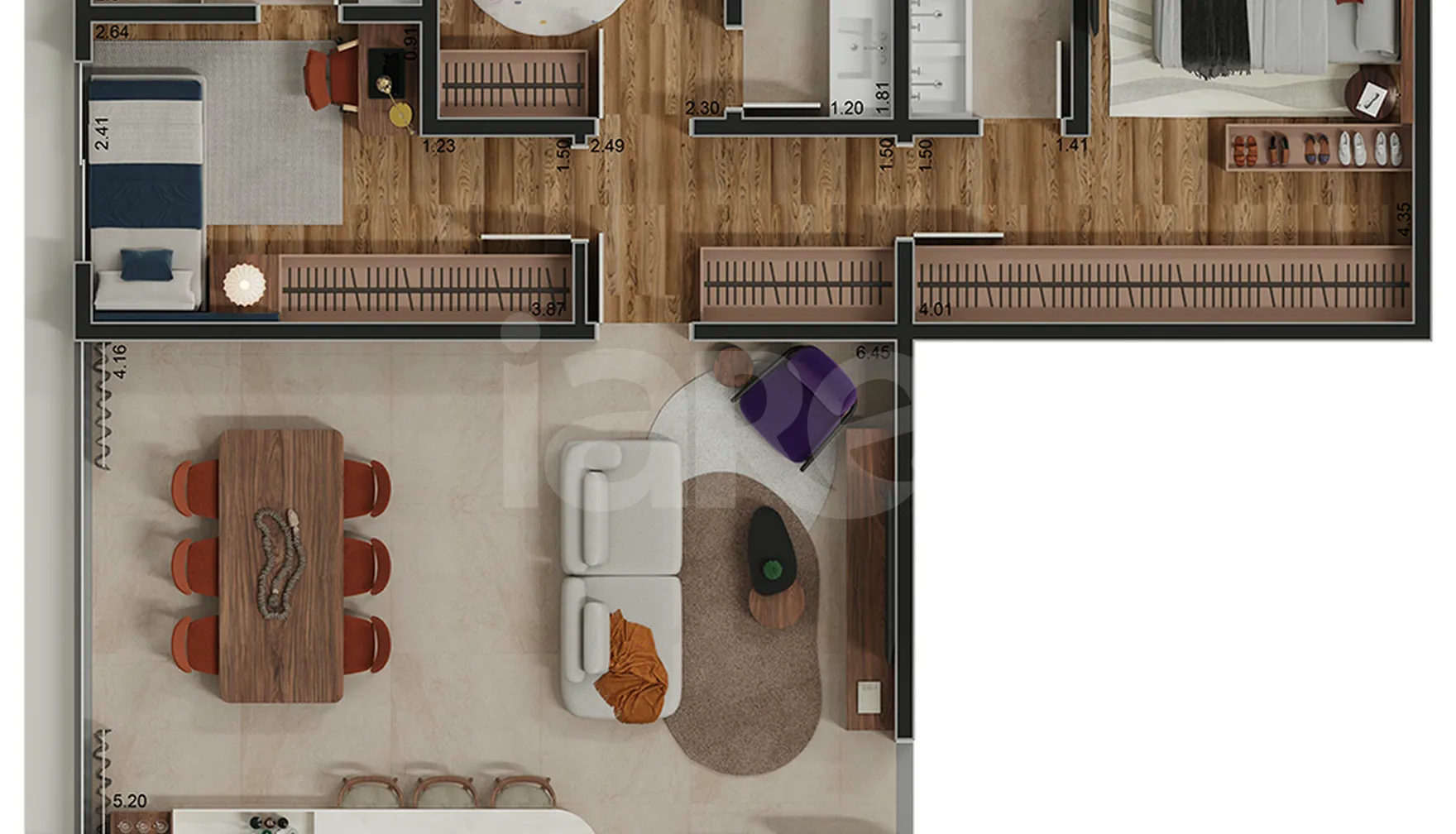 Planta — Apartamento 99,93 m²