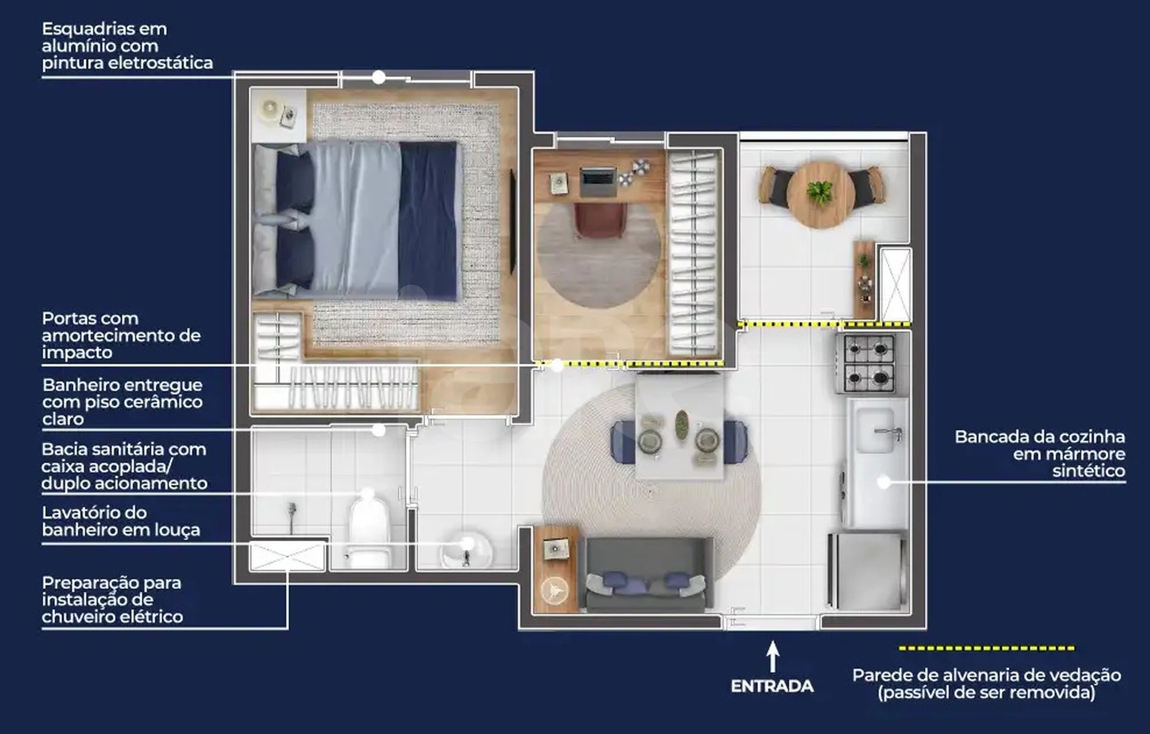 Planta — Apartamento 28,08 m²