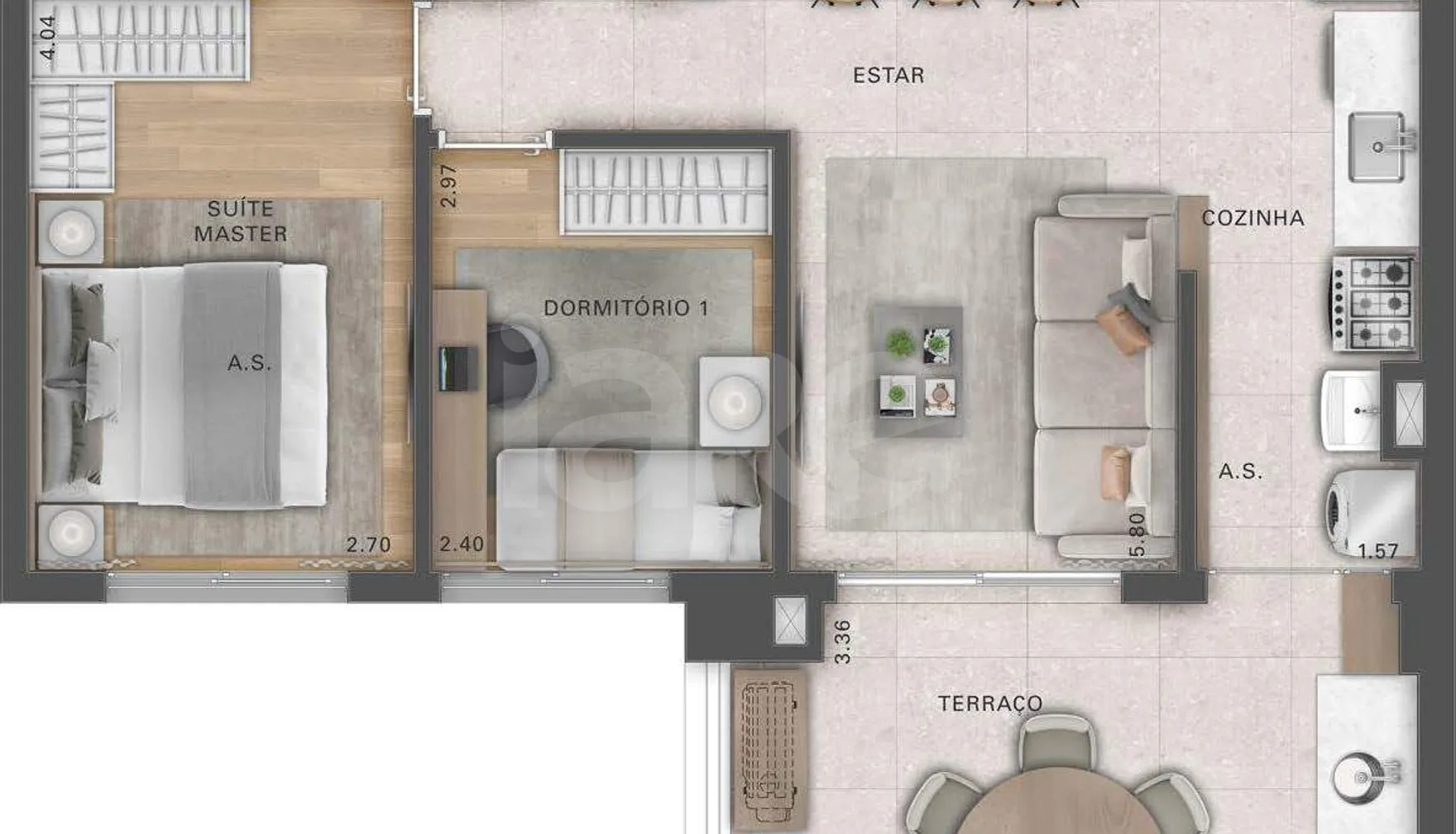 Planta — Apartamento 81,32 m²