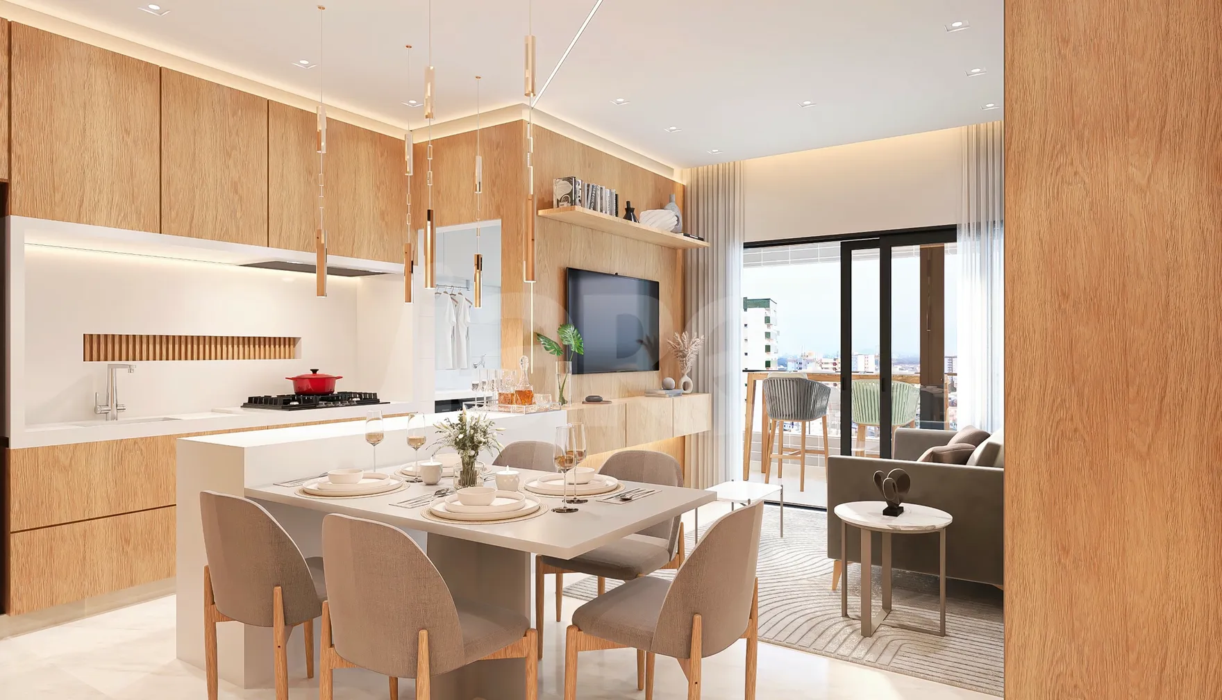 House Garden - Apartamento com 73,36 m², em Canto do Forte — foto 2