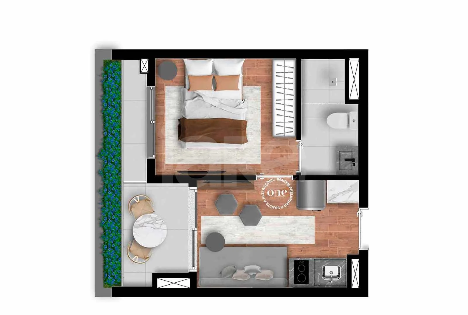 Planta — Apartamento 29,3 m²