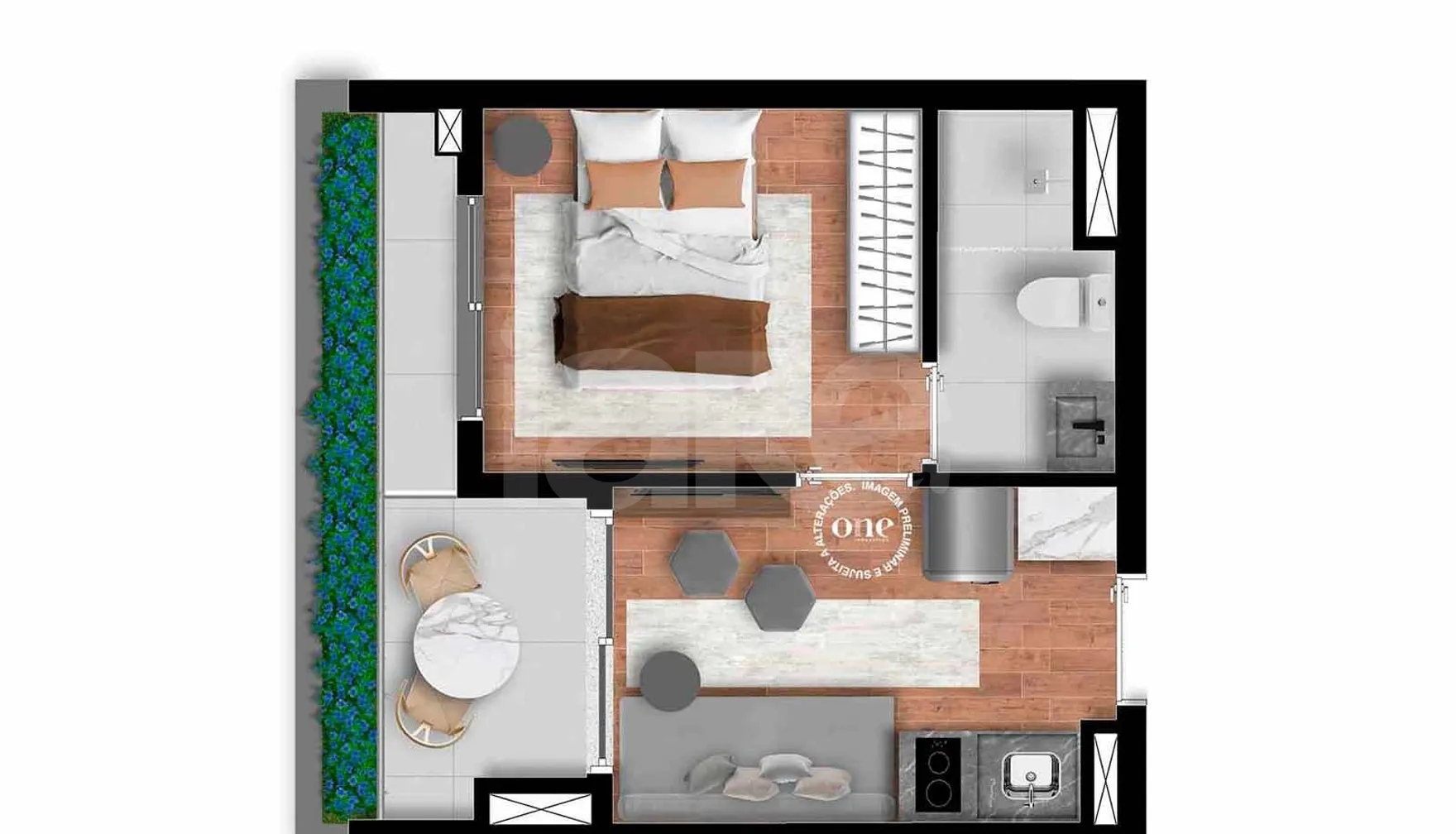 Planta — Apartamento 29,3 m²