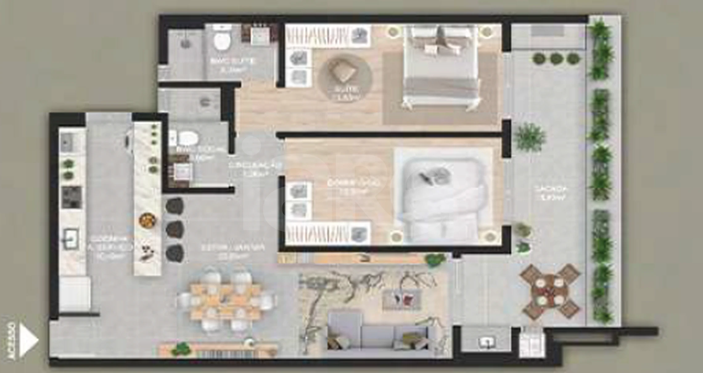 Planta — Apartamento 91,47 m²