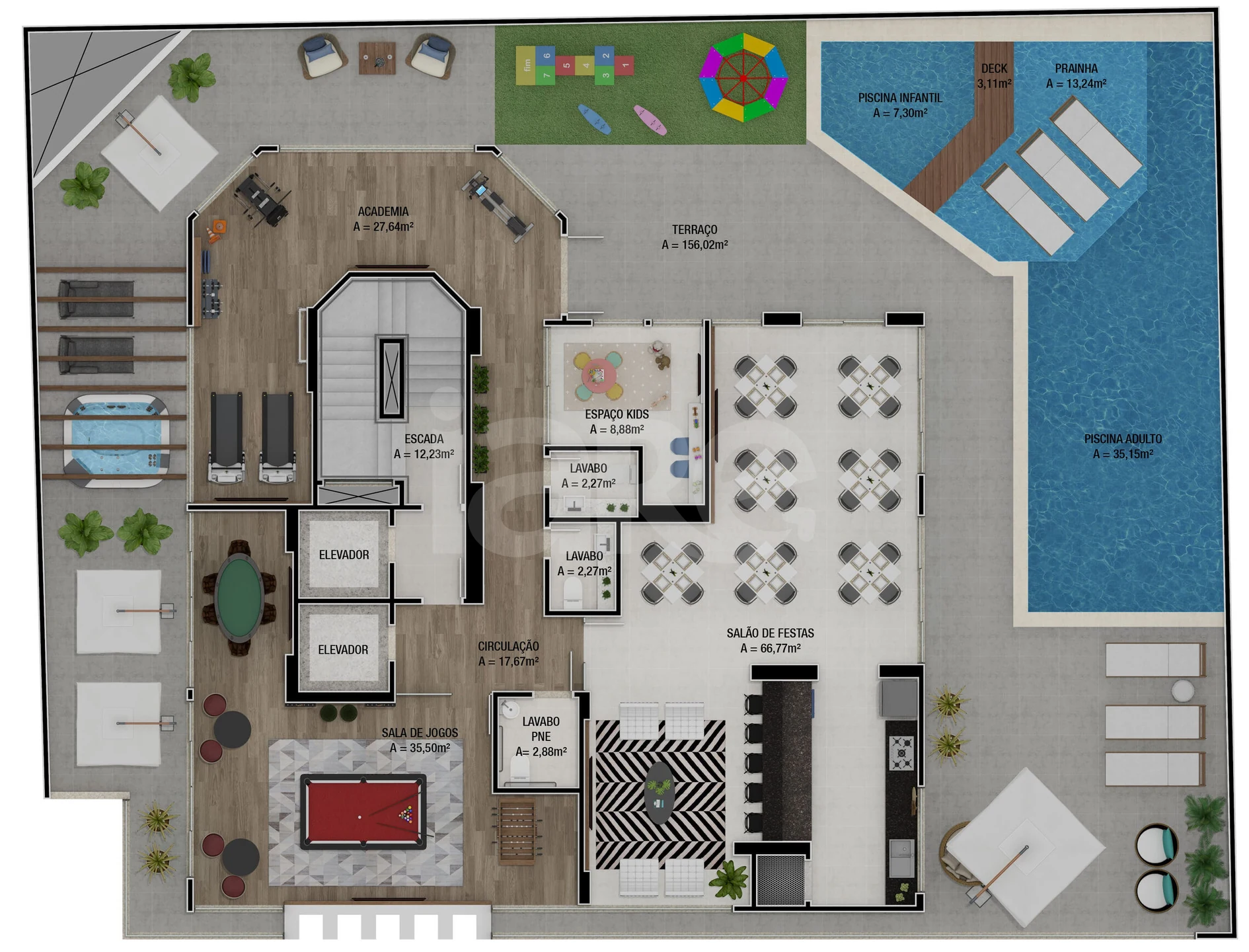 Planta — Pavimento lazer