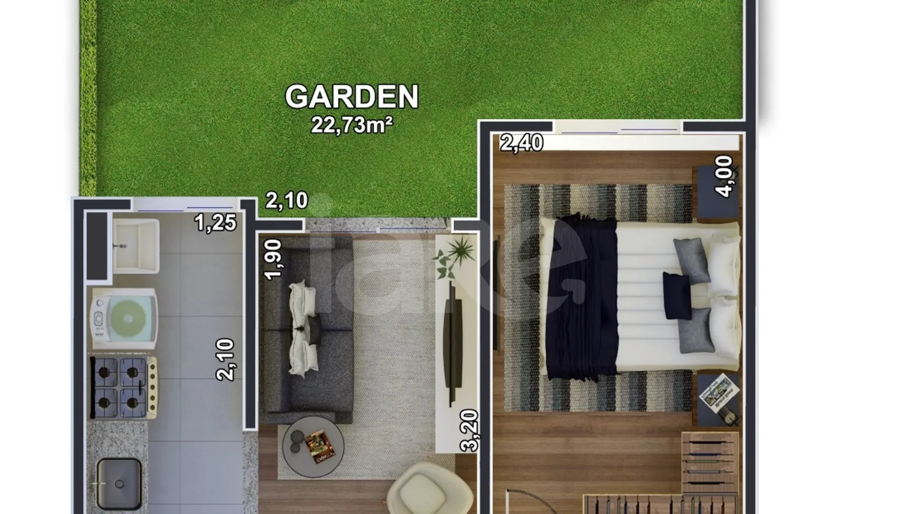 Planta — Garden 44,92 m²