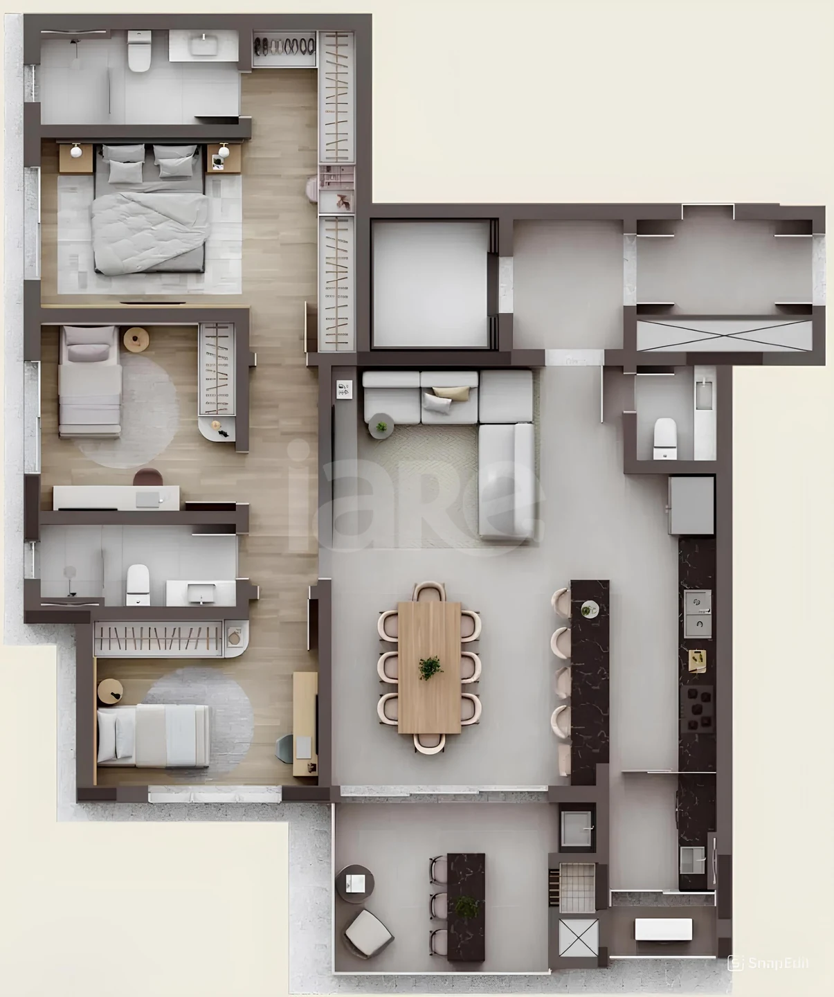 Planta — Apartamento 124,64 m²
