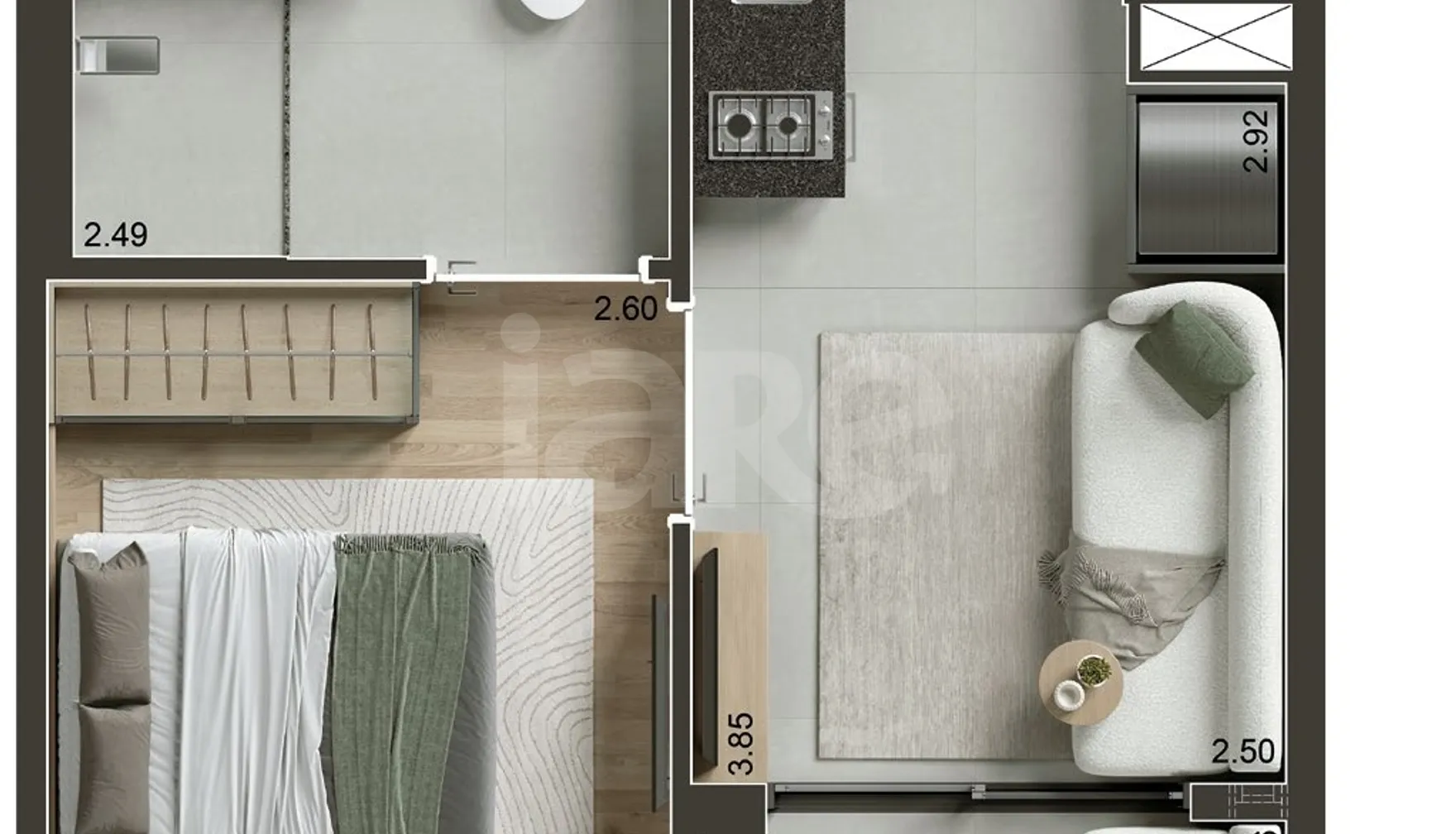 Planta — Apartamento 29,77 m²
