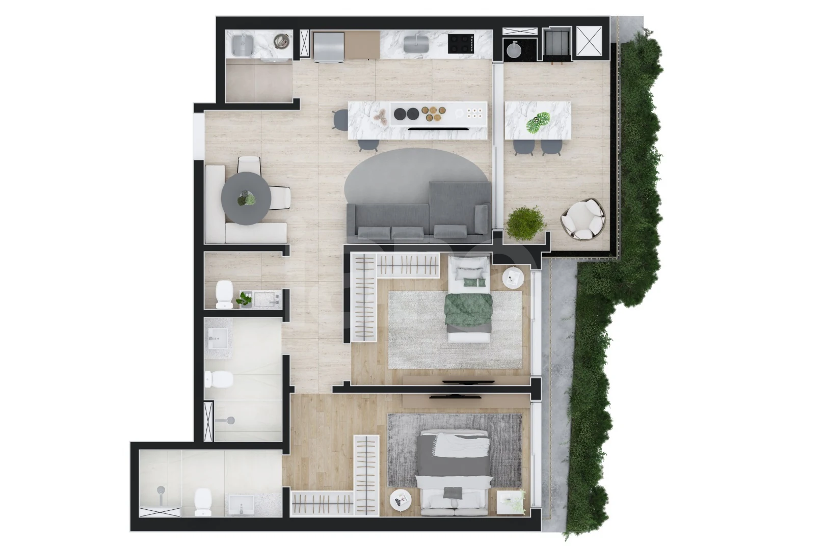 Planta — Apartamento 90,75 m²
