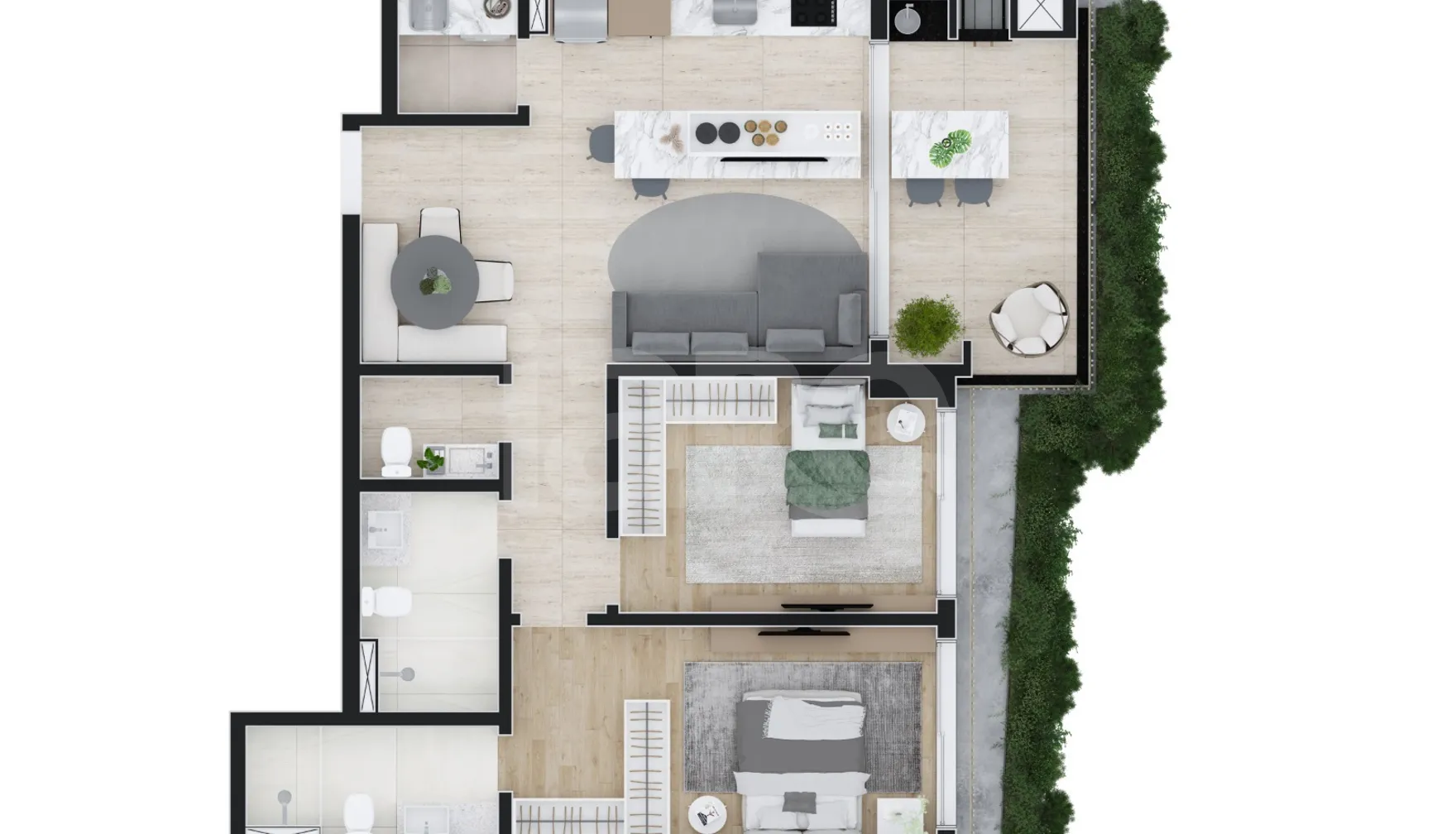 Planta — Apartamento 90,75 m²