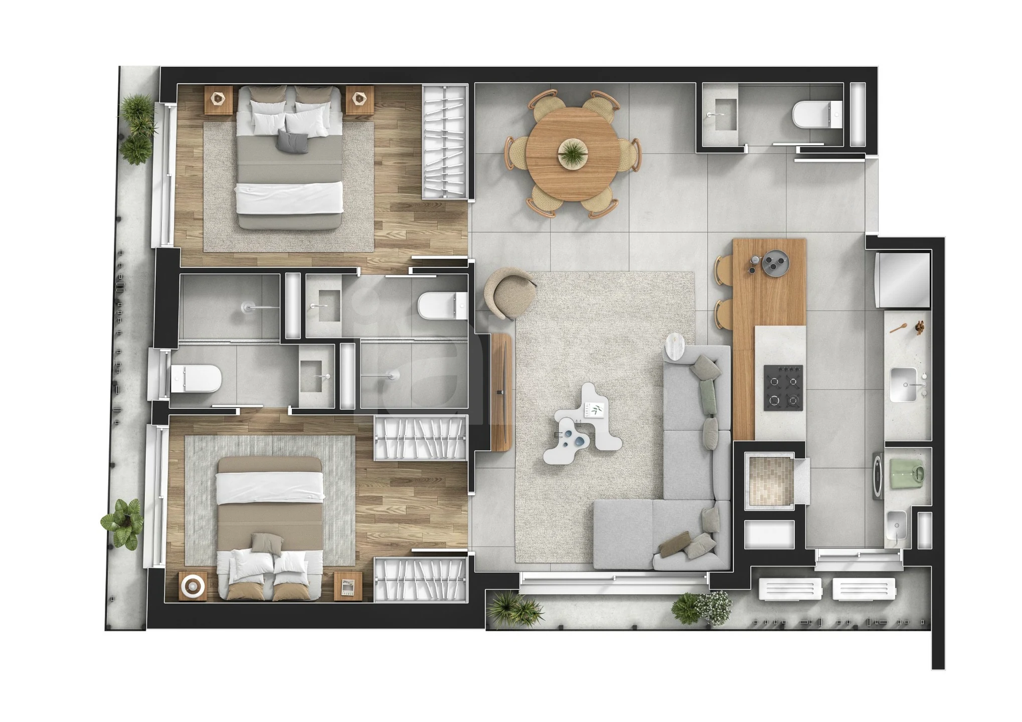 Planta — Apartamento 66,03 m²