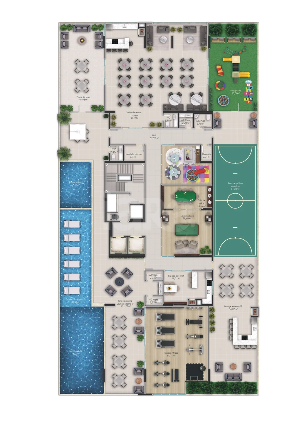 Planta — Pavimento lazer