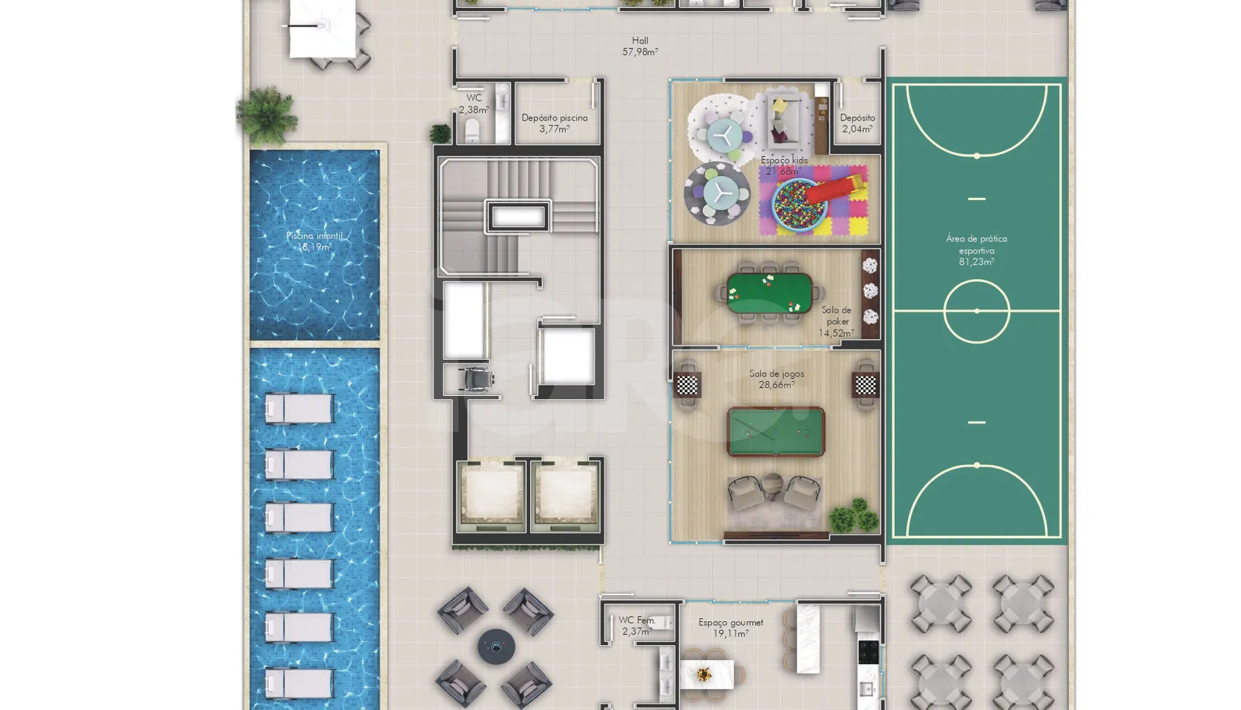 Planta — Pavimento lazer