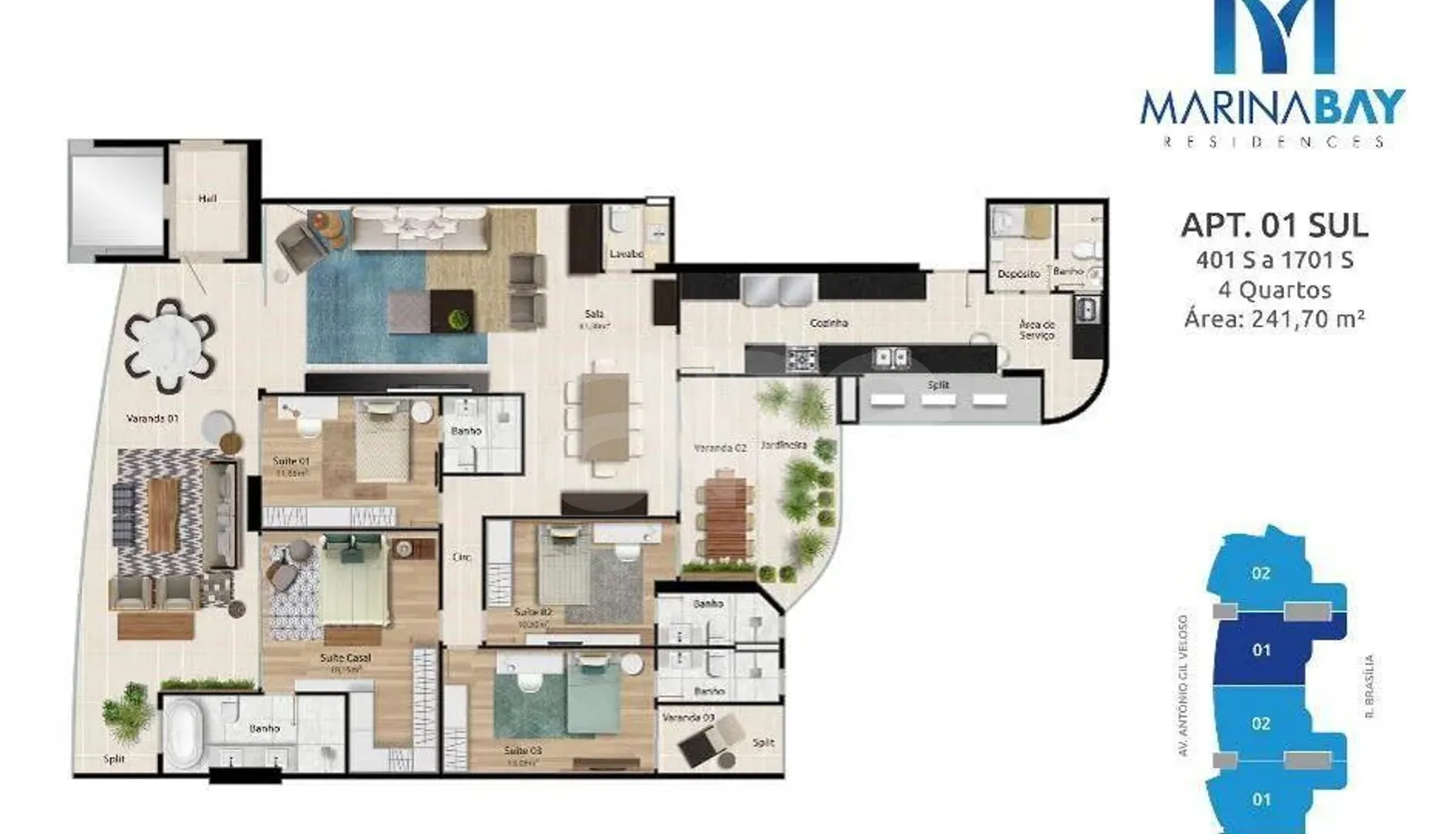 Planta — Apartamento 240,1 m²