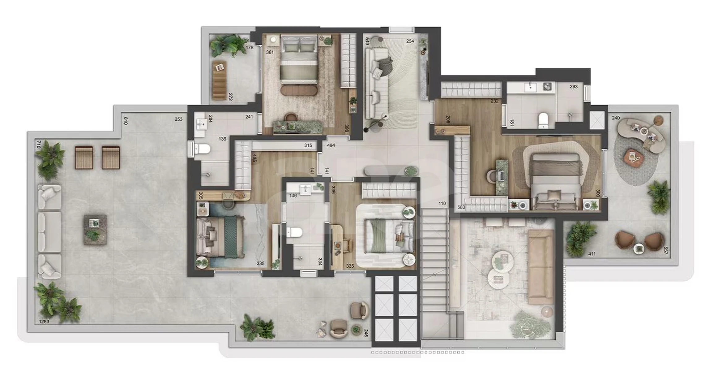 Planta — Cobertura Duplex 357,06 m²