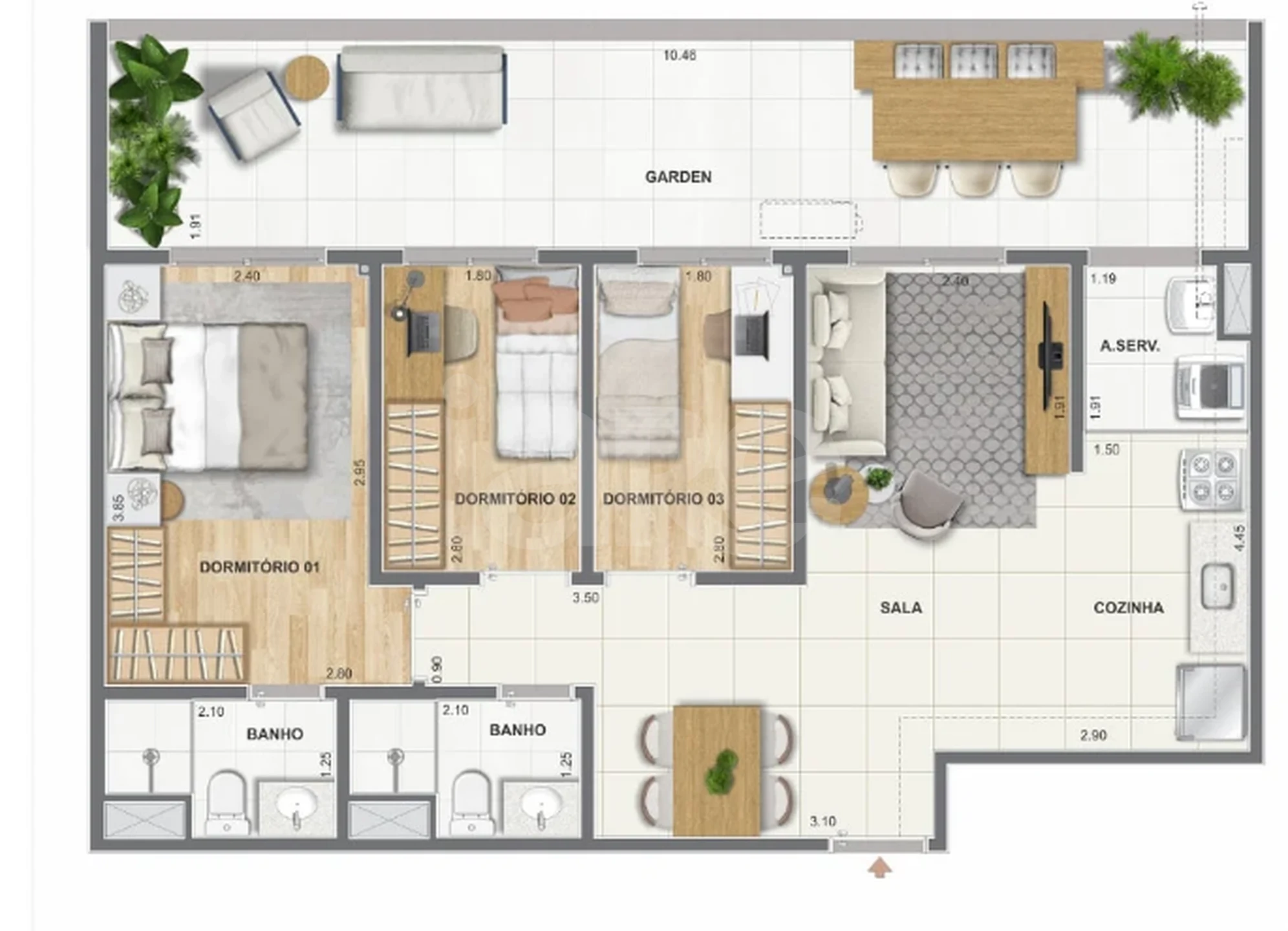 Planta — Garden 79,51 m²
