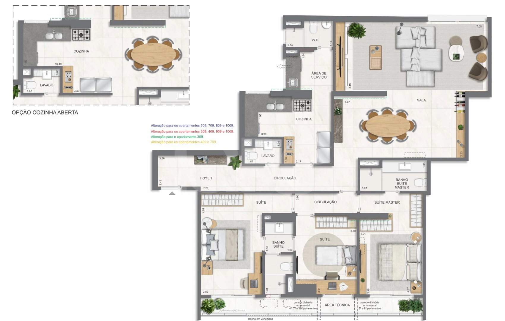 Planta — Apartamento 131,06 m²