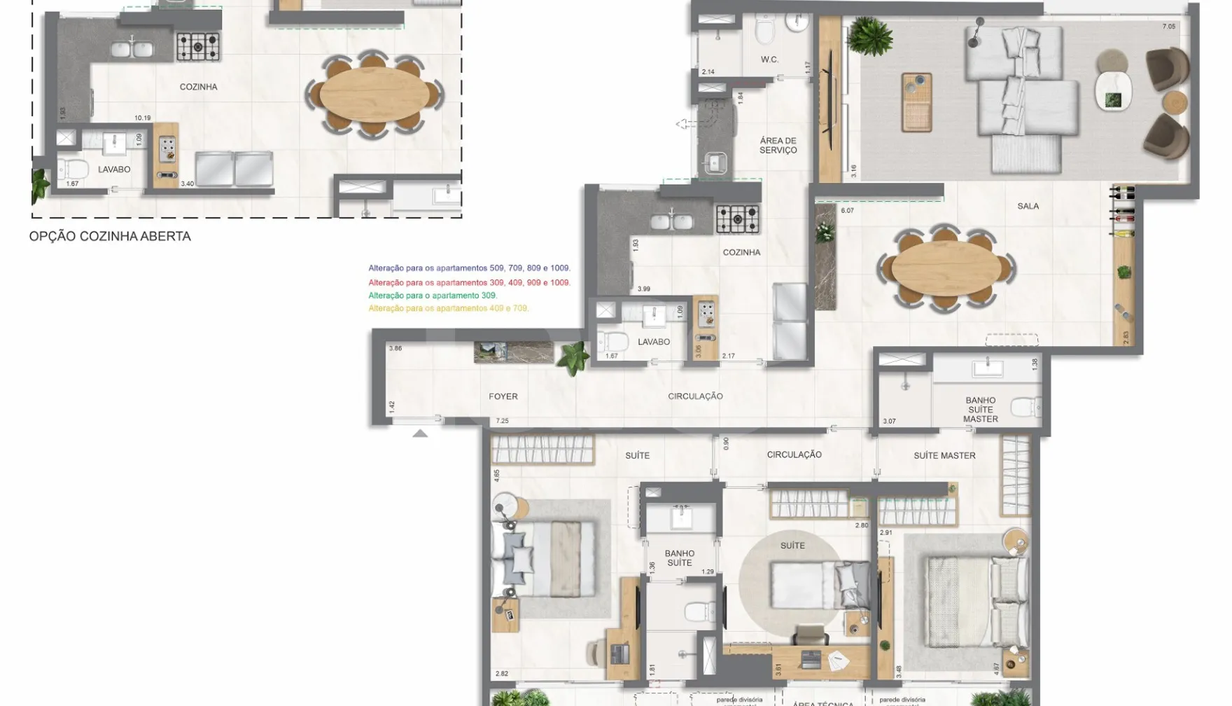 Planta — Apartamento 131,06 m²