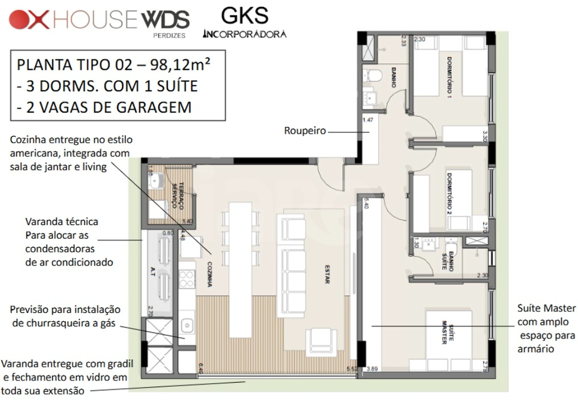 Planta — Apartamento 98,12 m²