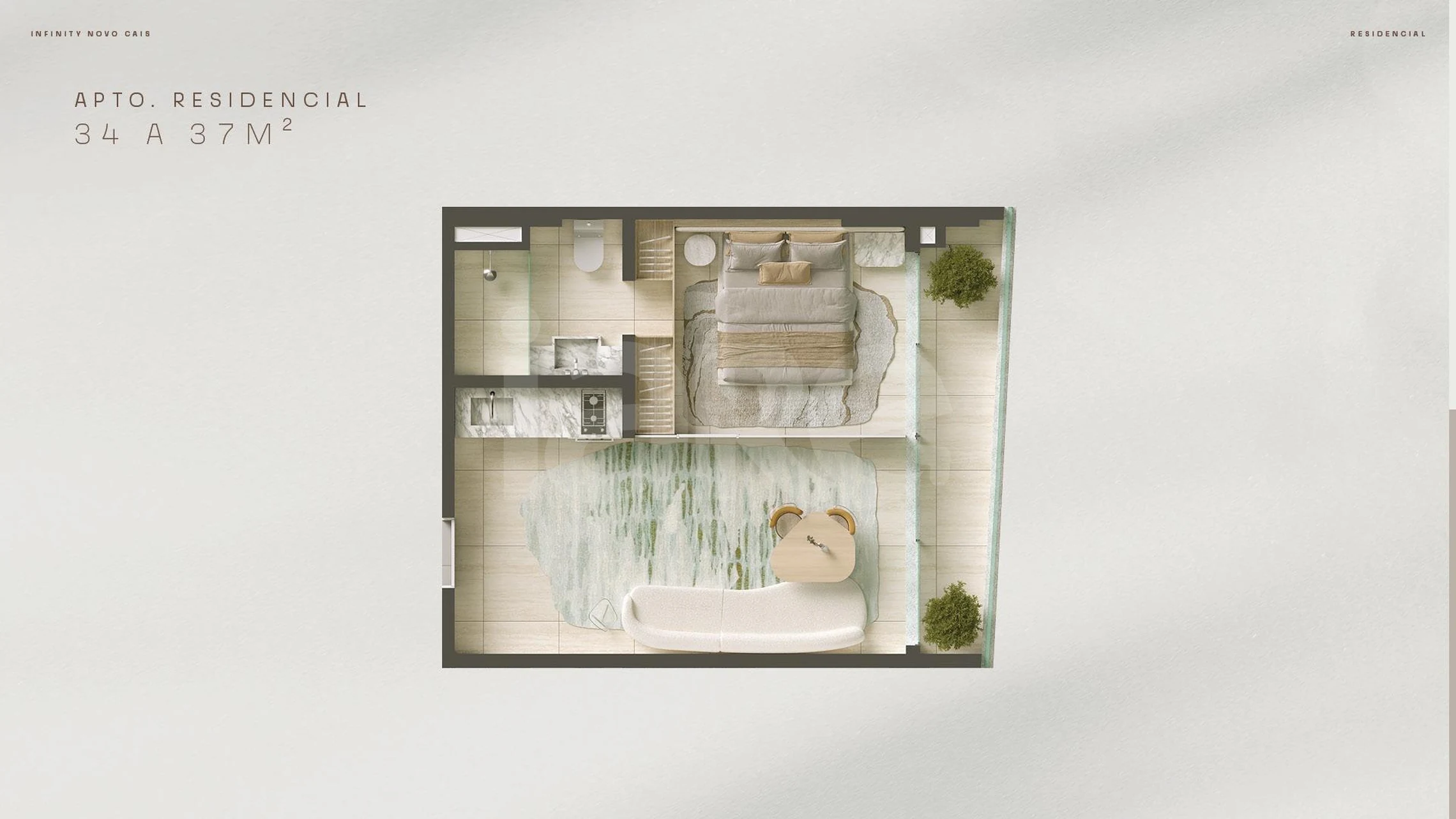 Planta — Apartamento 34,22 m²