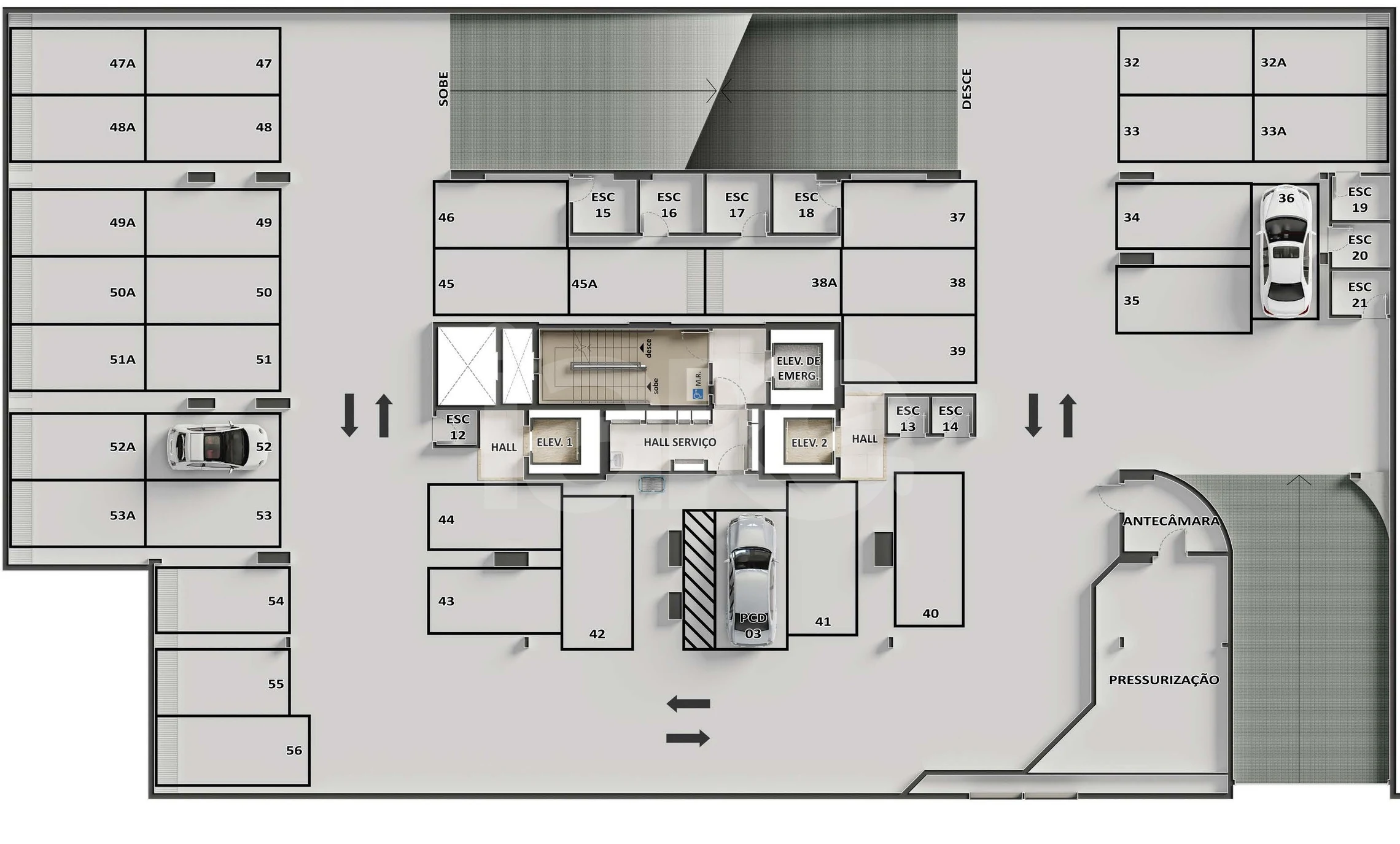 Planta — Pavimento subsolo 1