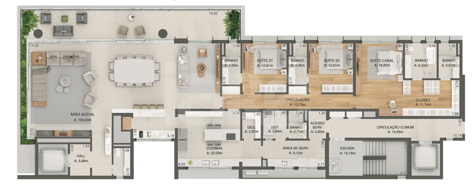 Planta — Apartamento 314,55 m²