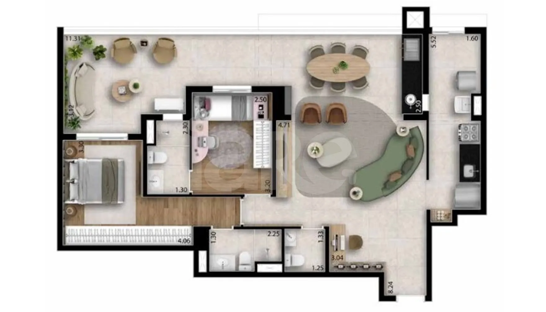 Planta — Garden 101 m²