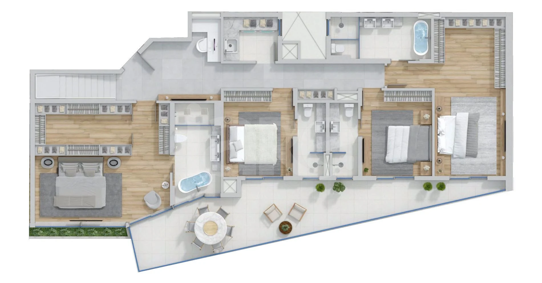 Planta — Cobertura Duplex 591,73 m²