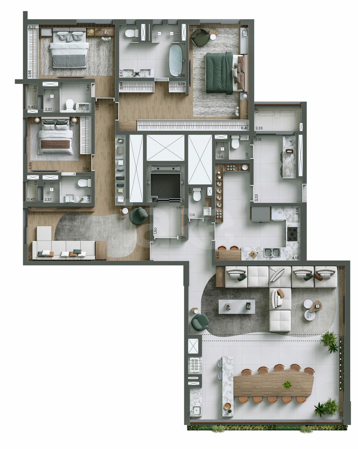 Planta — Apartamento 208,25 m²