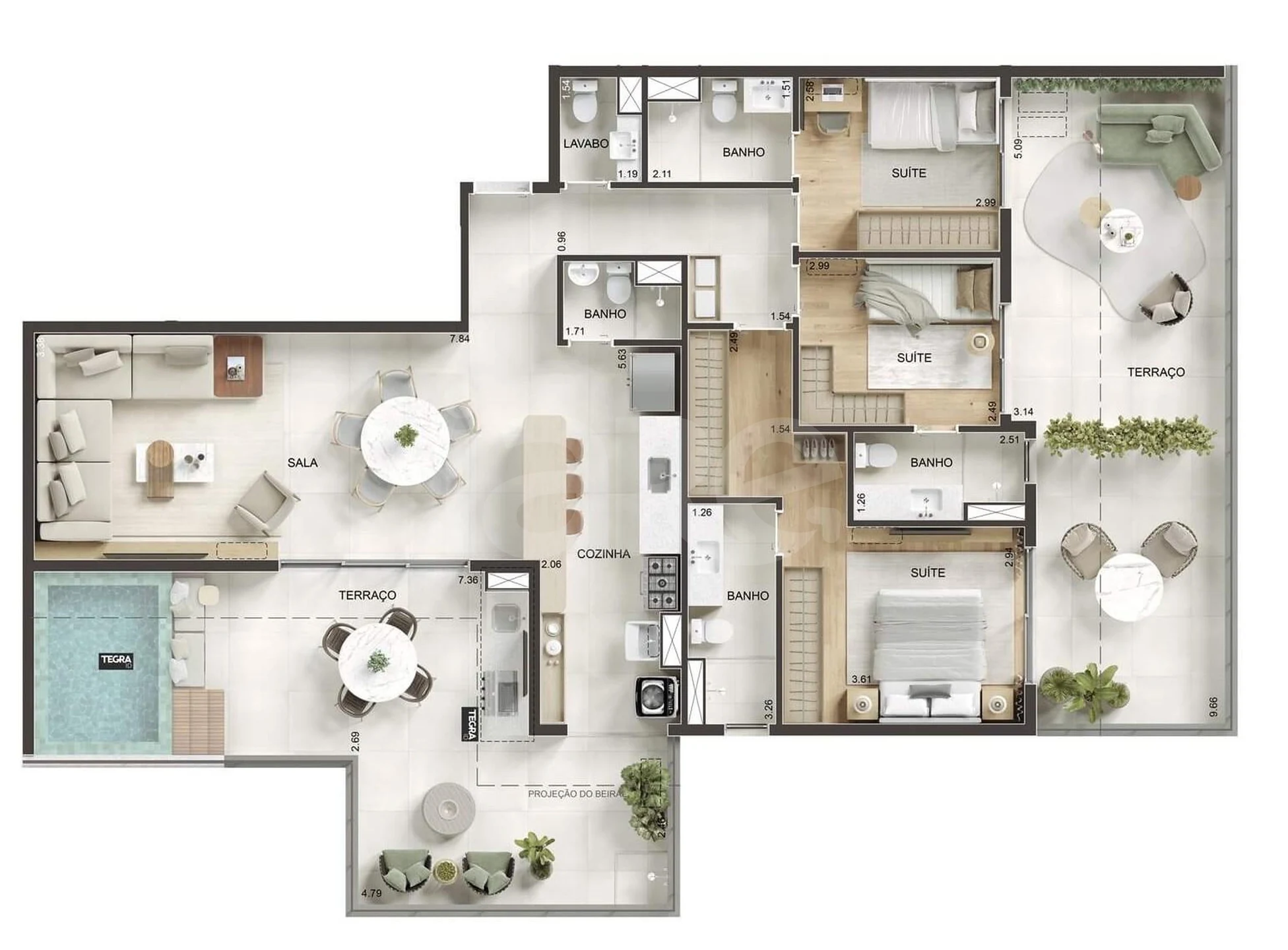 Planta — Cobertura Horizontal 174 m²