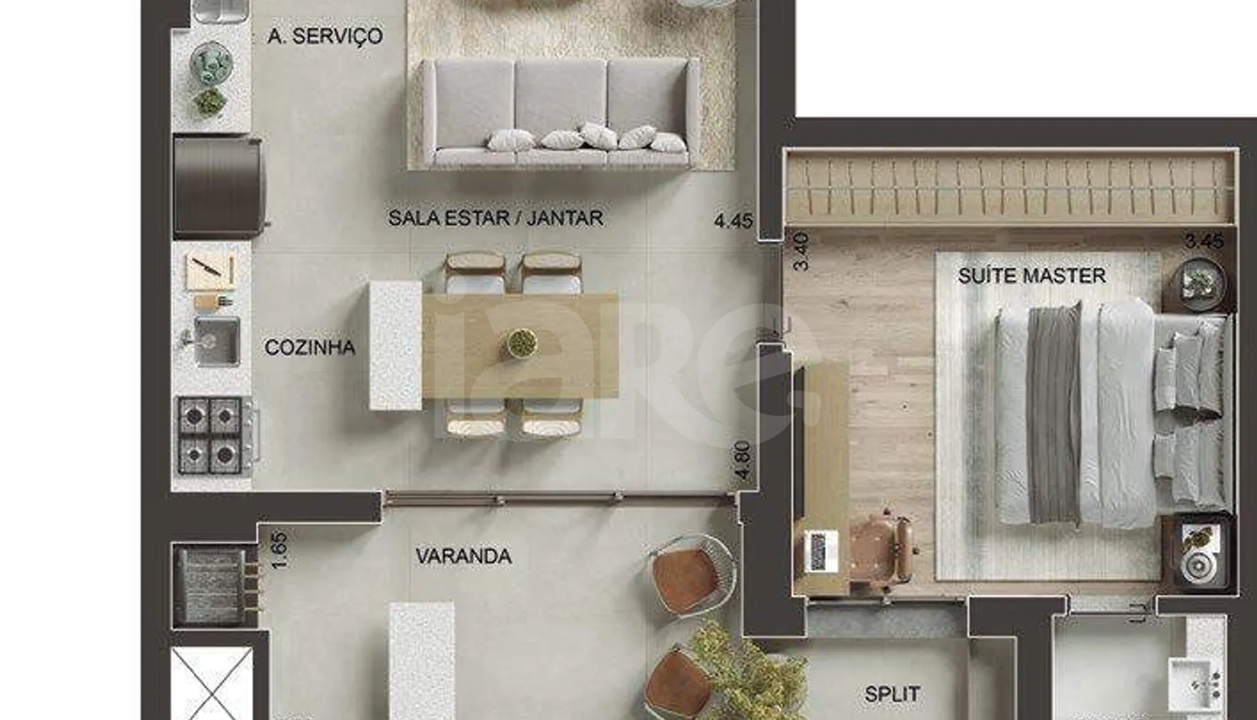 Planta — Apartamento 58,17 m²