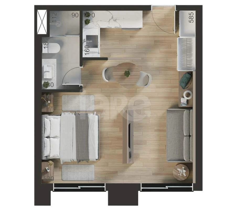 Planta — Apartamento 46,64 m²