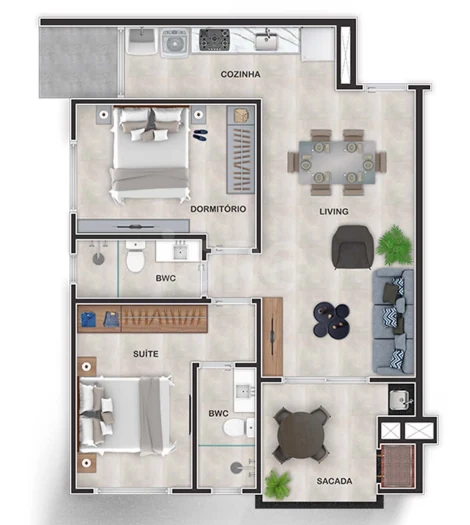 Planta — Apartamento 69 m²