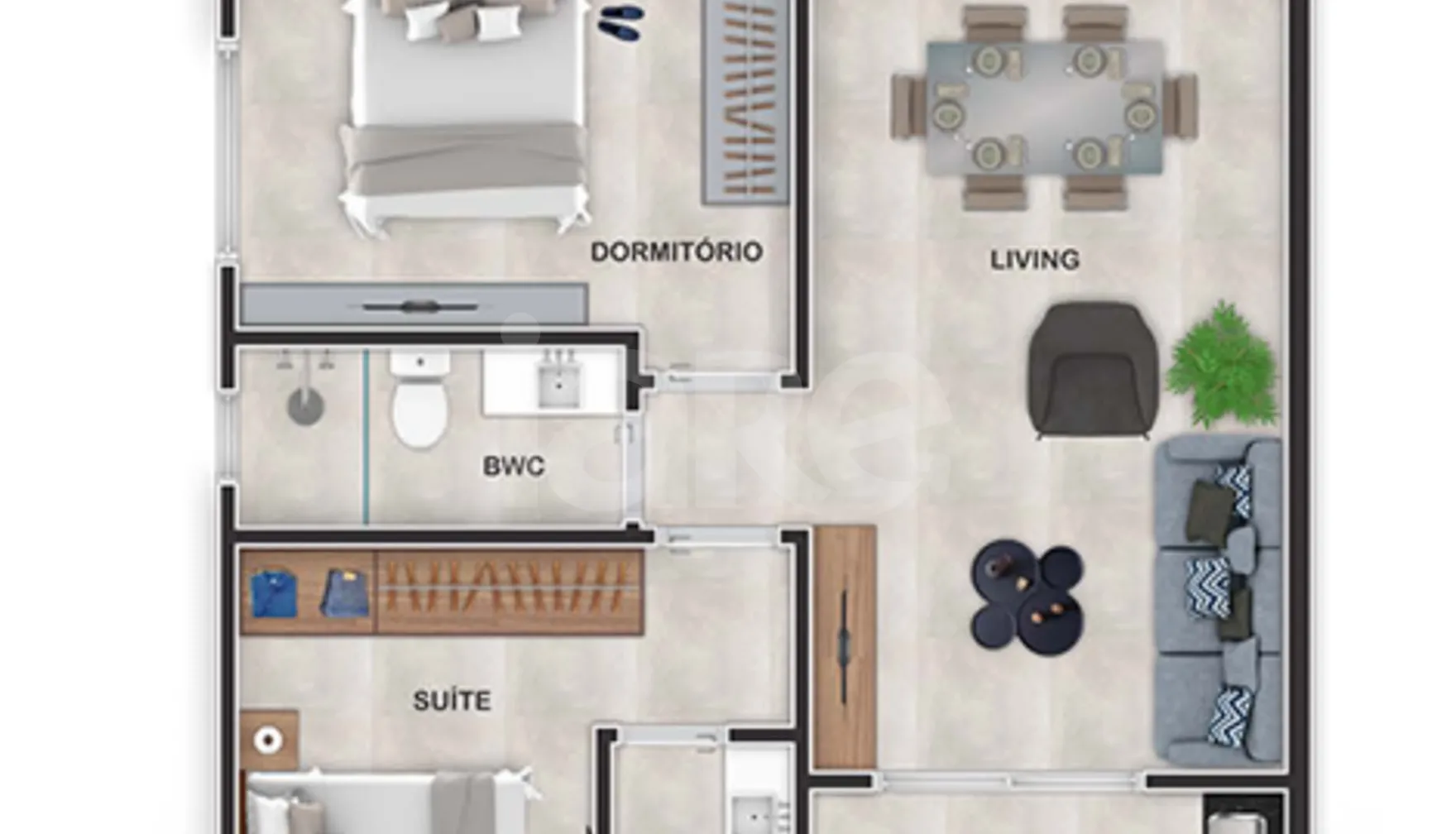 Planta — Apartamento 69 m²