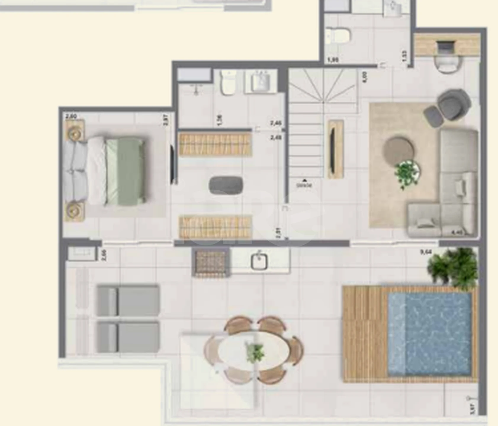 Planta — Cobertura Duplex 151,53 m²