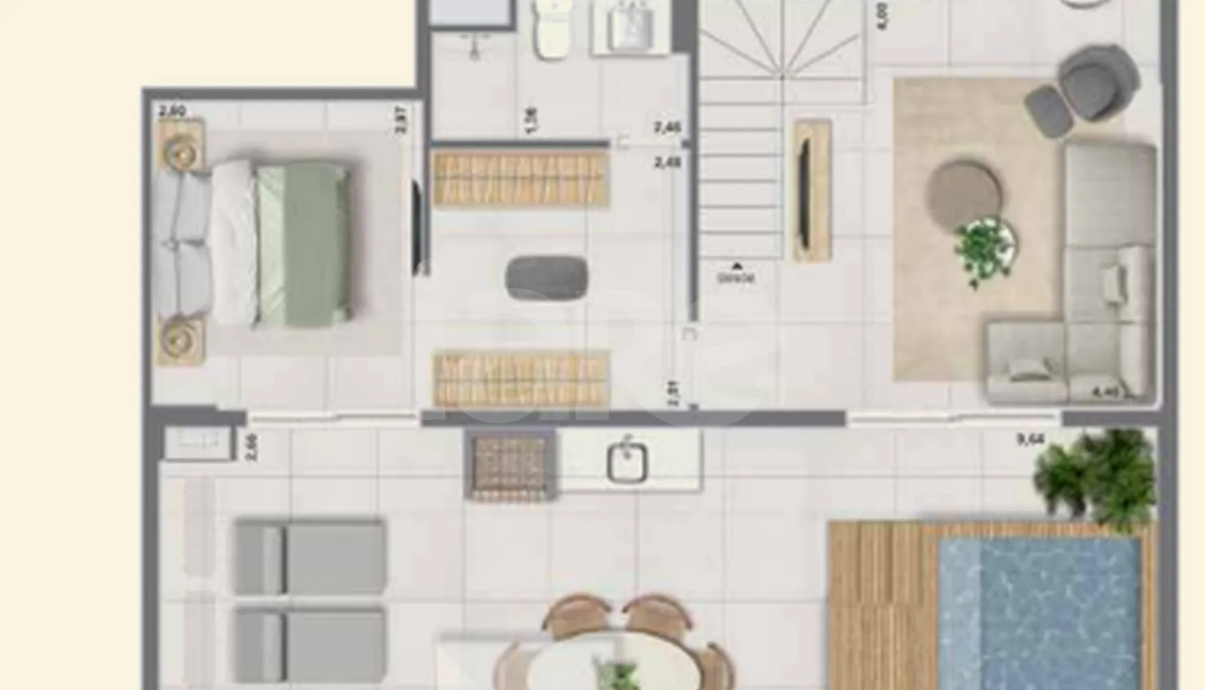 Planta — Cobertura Duplex 151,53 m²
