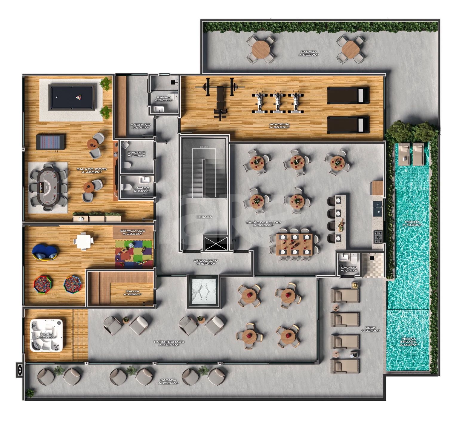 Planta — Pavimento lazer