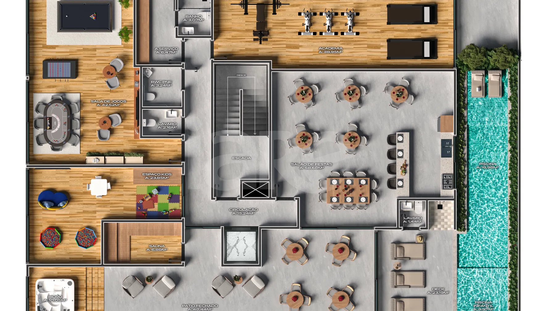 Planta — Pavimento lazer