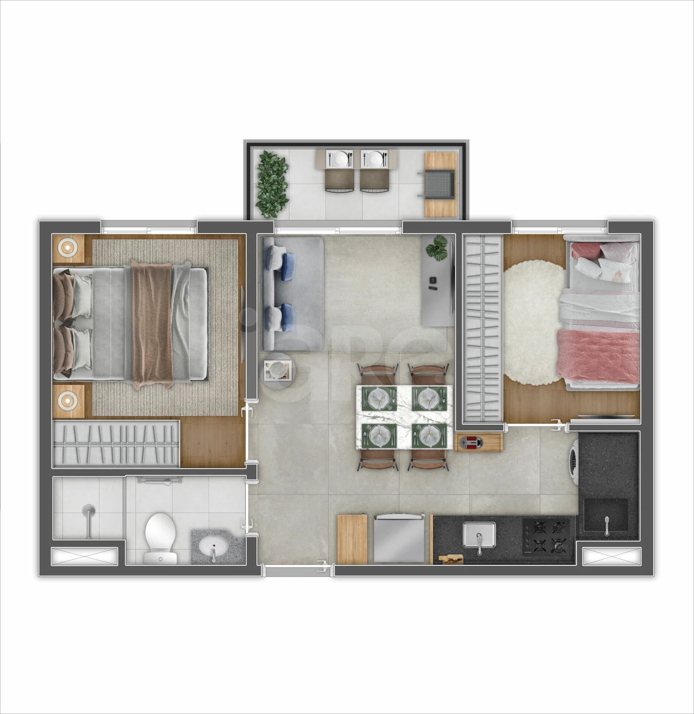 Planta — Apartamento 36,13 m²