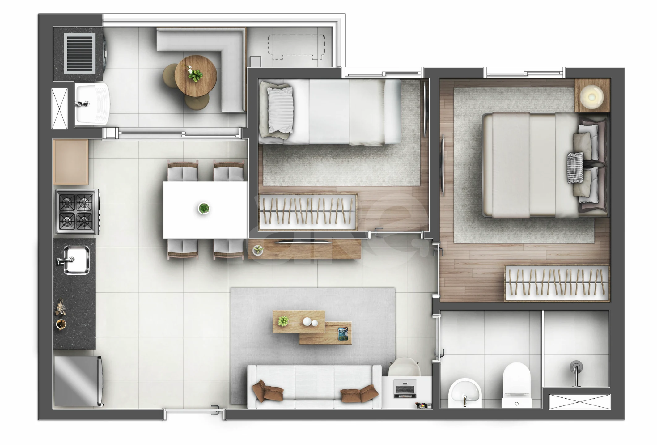 Planta — Apartamento 42,52 m²