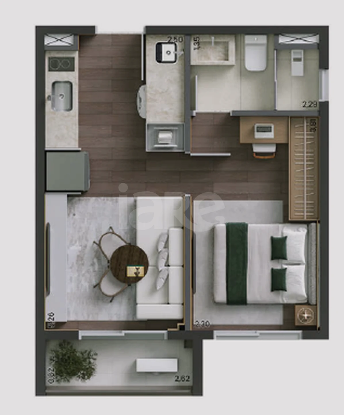 Planta — Apartamento 31,13 m²