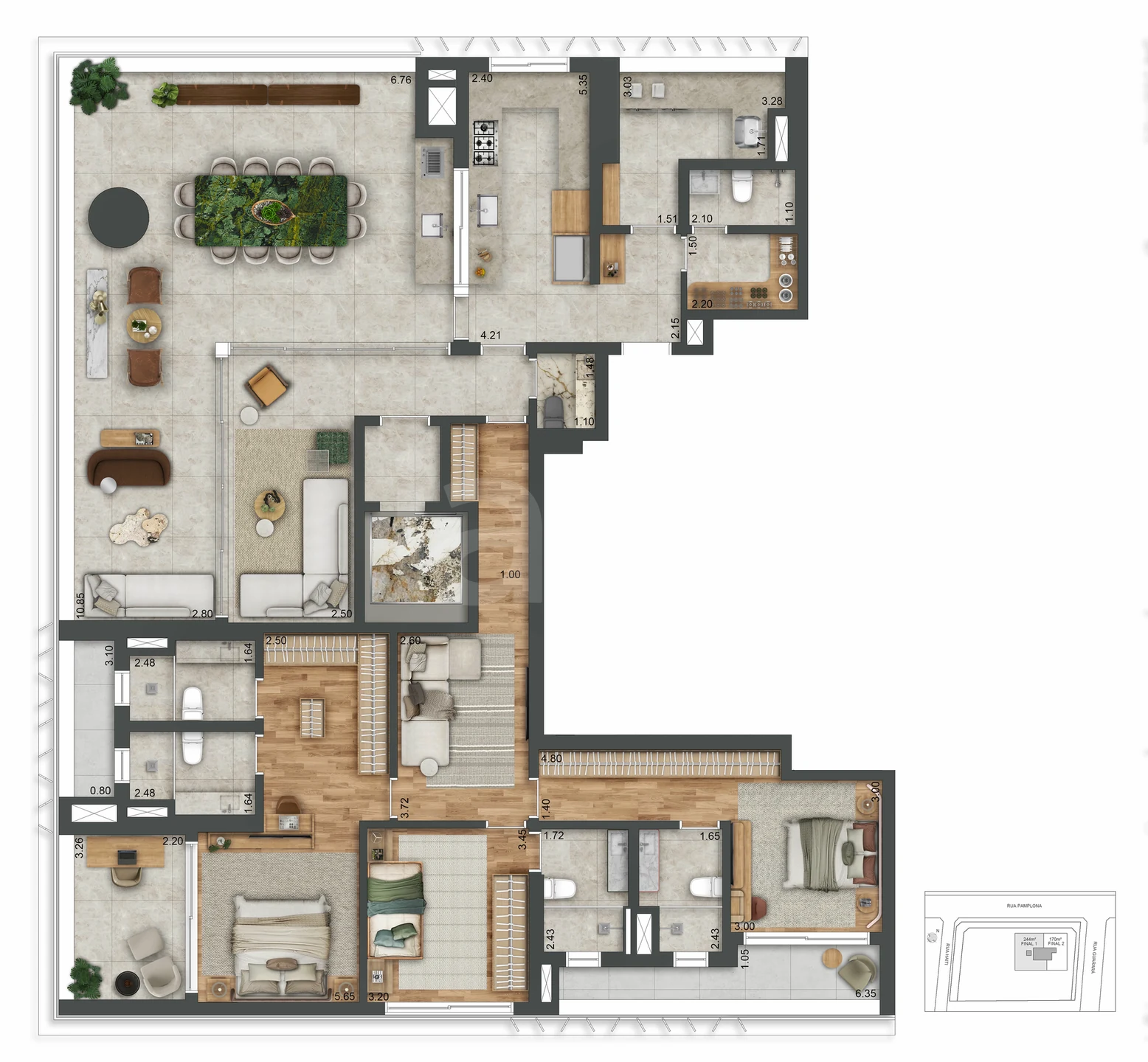 Planta — Apartamento 263,64 m²