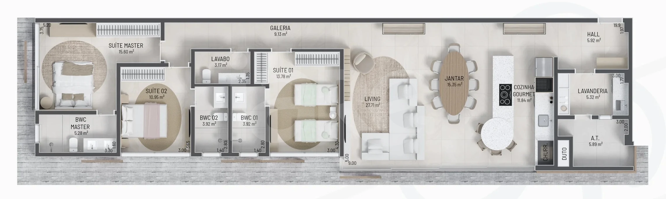 Planta — Apartamento 153,35 m²