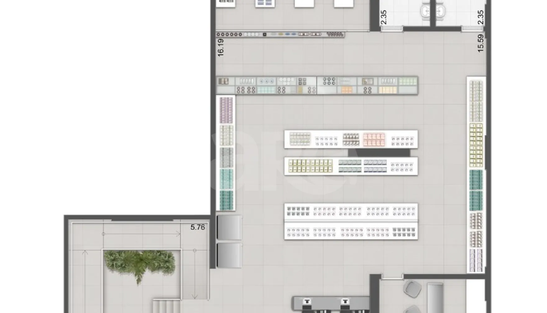 Planta — Loja 224,25 m²