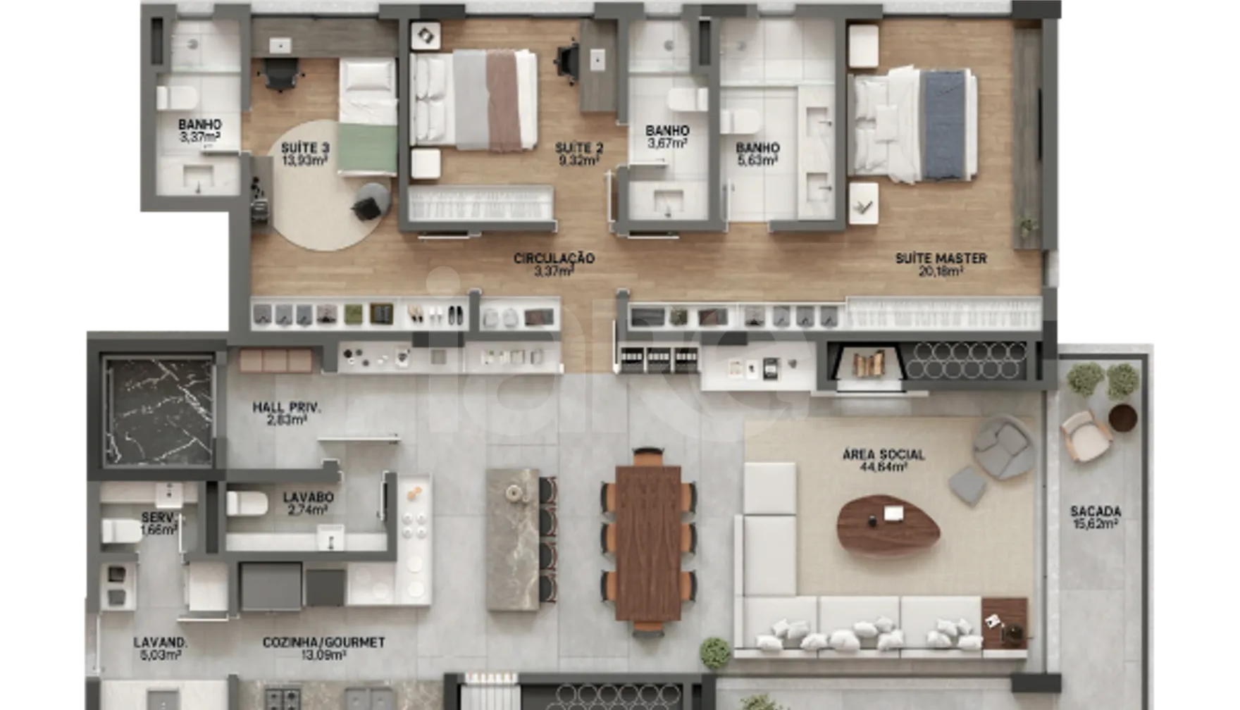 Planta — Apartamento 170,61 m²