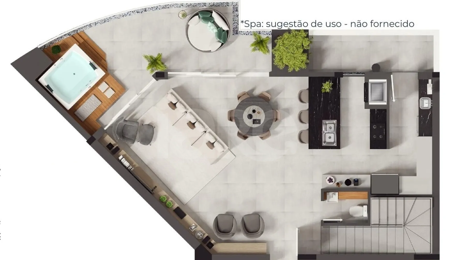 Planta — Cobertura Duplex 159,71 m²